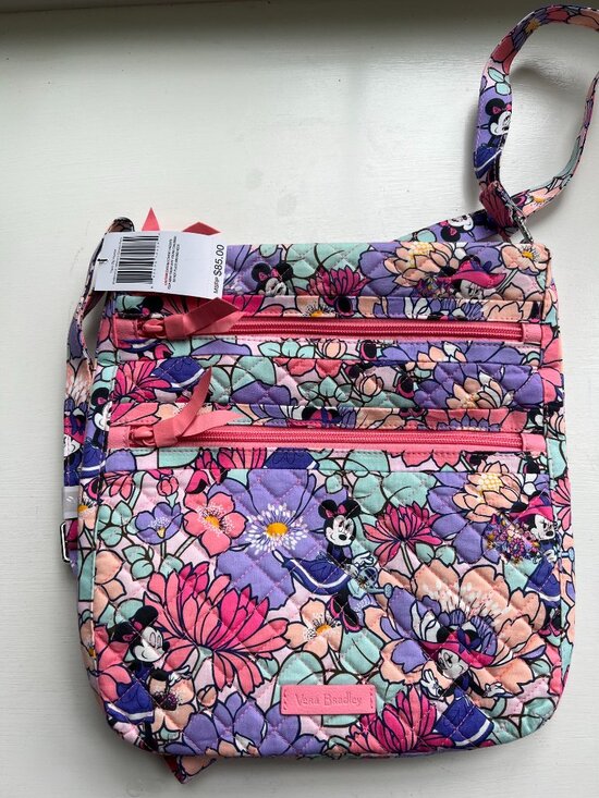 Vera Bradley Handbags - NWT Disney Vera Bradley "Minnie's Garden Party" Triple Zip Hipster